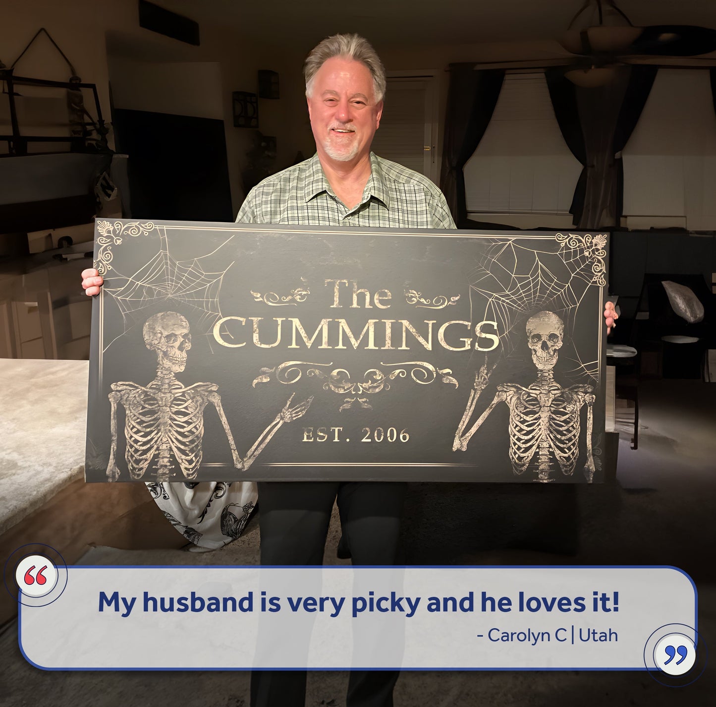 Personalized Gothic Family Name Canvas Sign