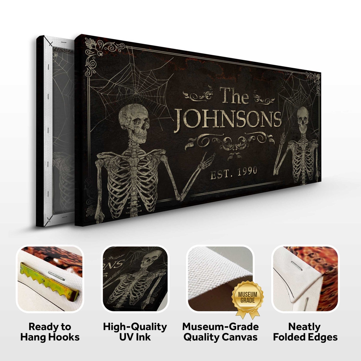 Personalized Gothic Family Name Canvas Sign