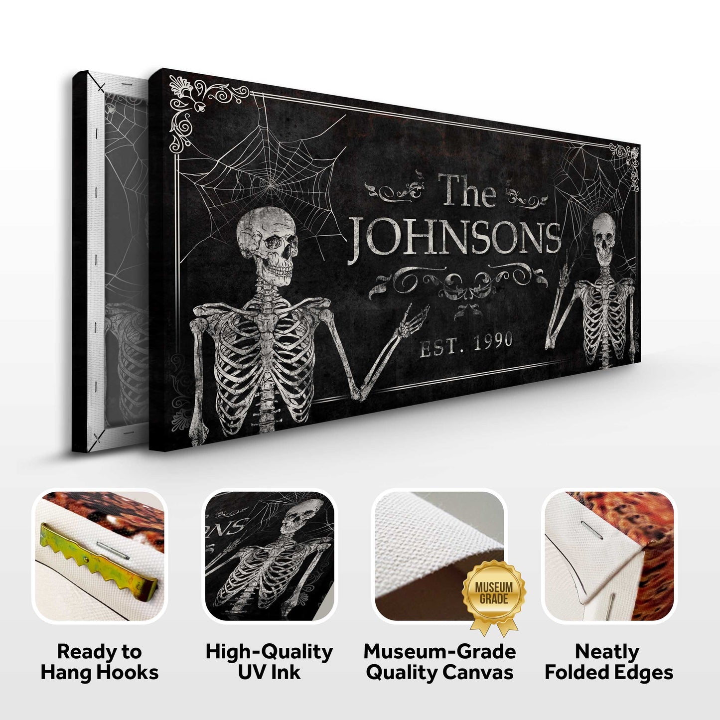 Gothic Family Name Personalized Canvas Sign