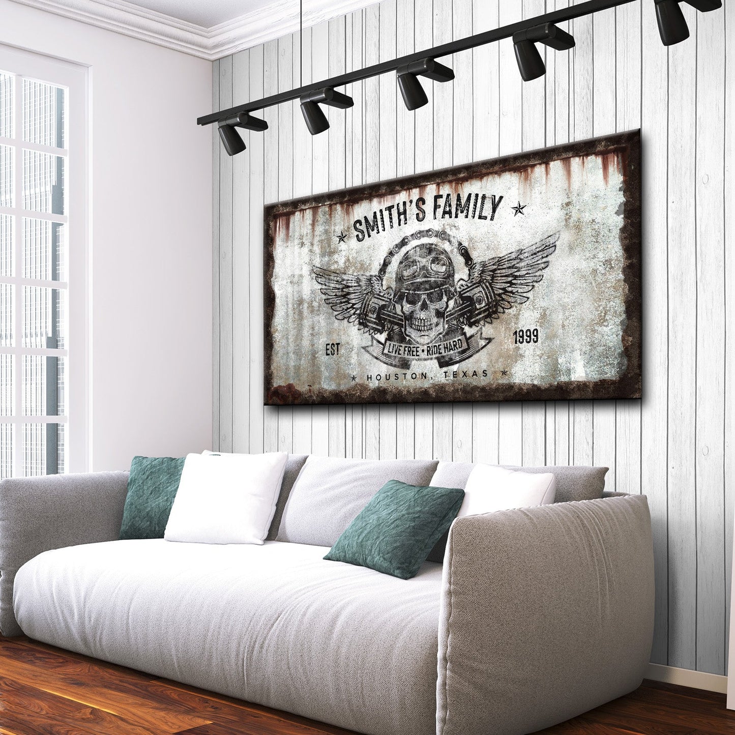 Live Free Ride Hard Personalized Canvas Sign