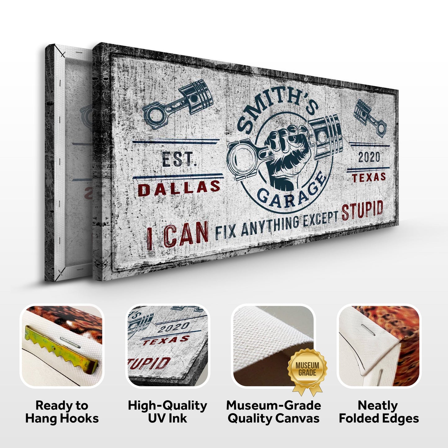 Personalized Family Garage Canvas Sign