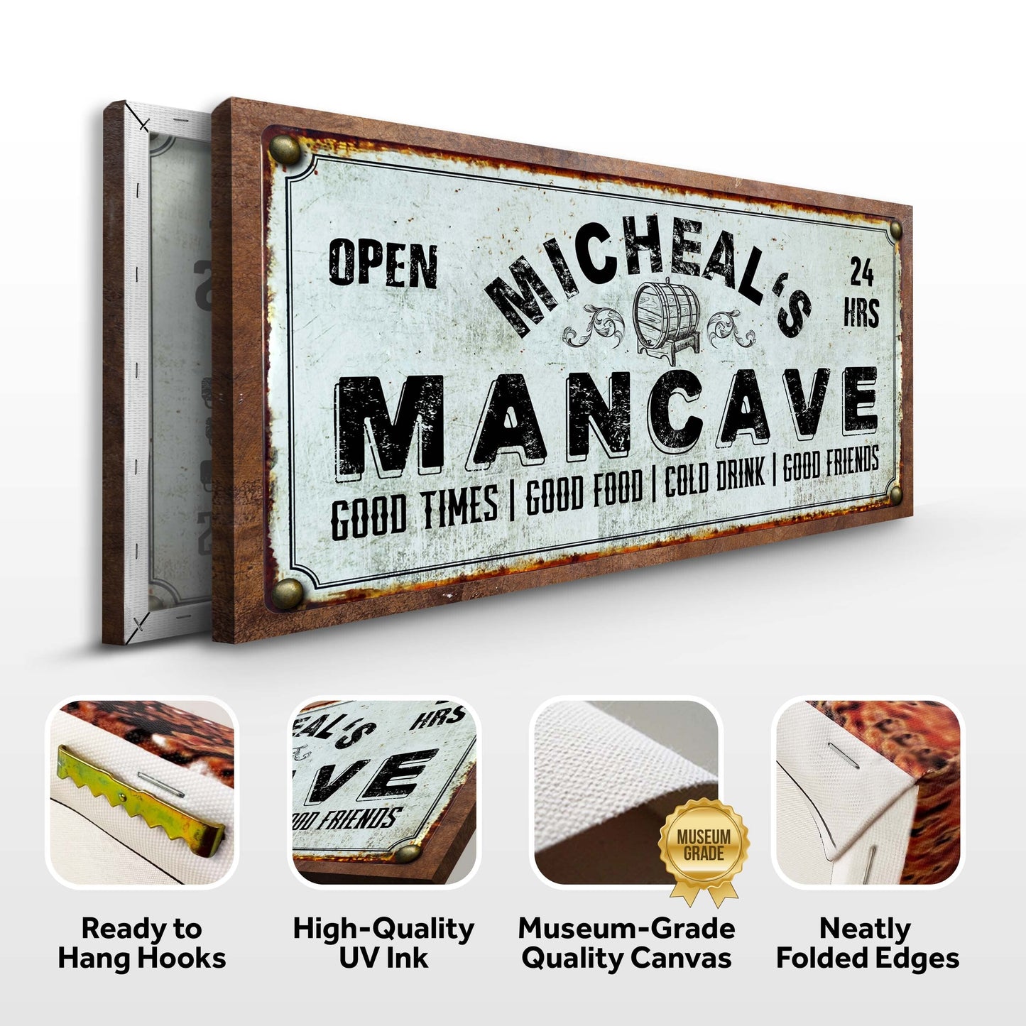 Personalized Man Cave Canvas Sign