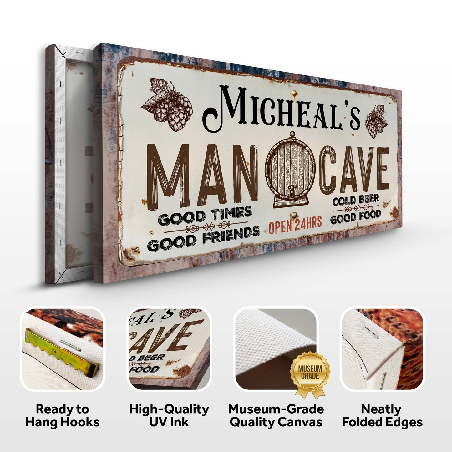 Man Cave Canvas Sign