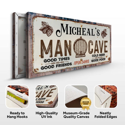 Man Cave Canvas Sign