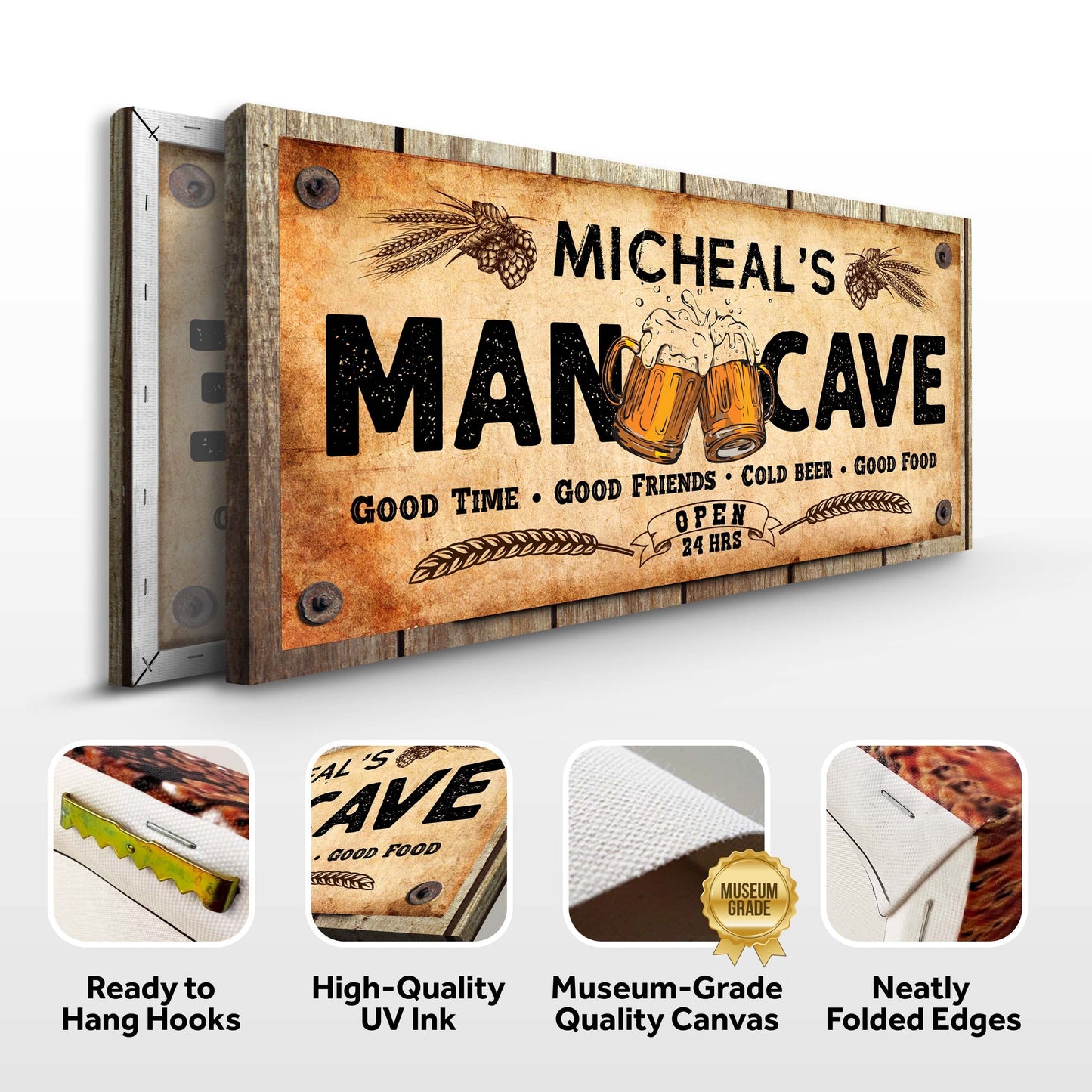 Man Cave Canvas Sign