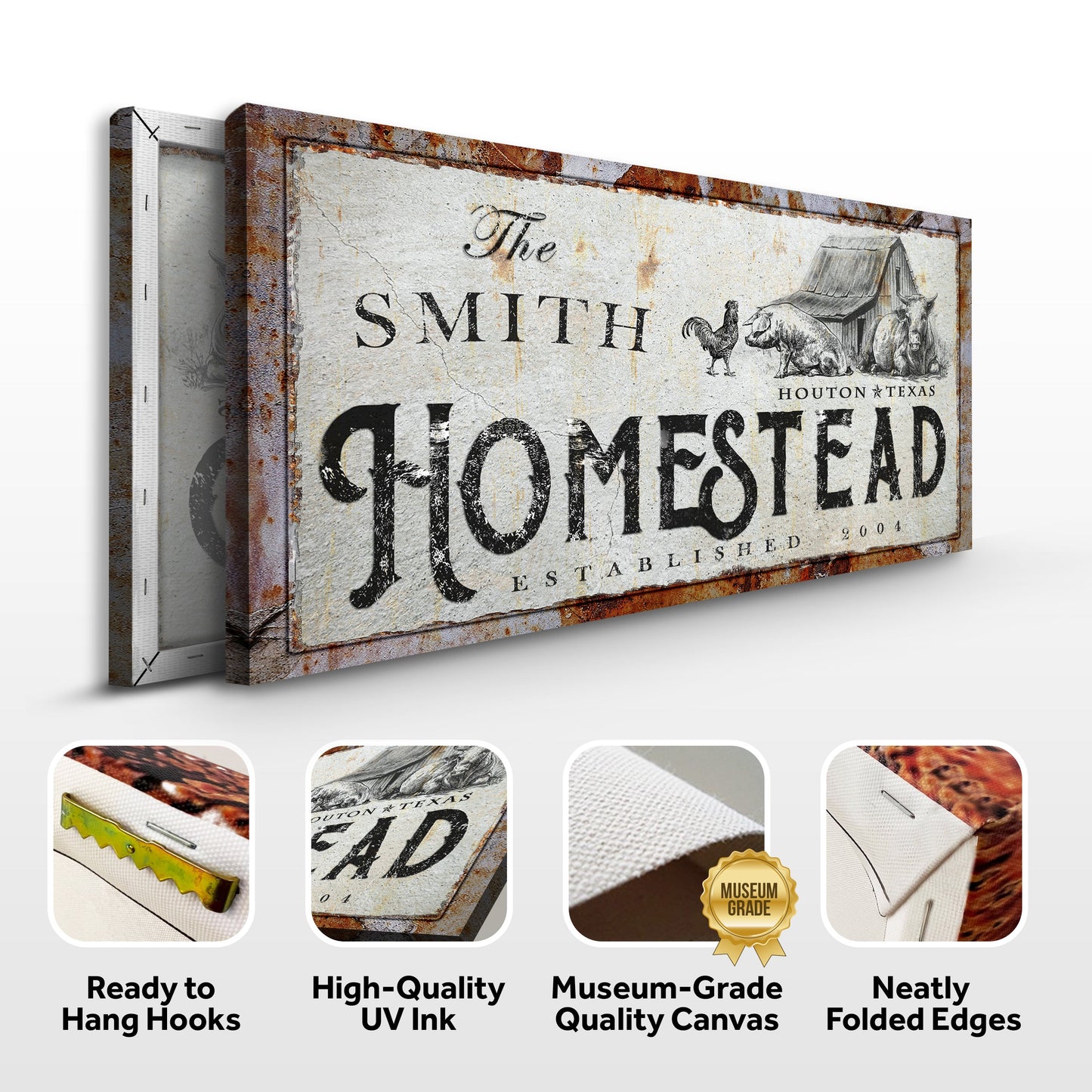 Personalized Homestead Canvas Sign