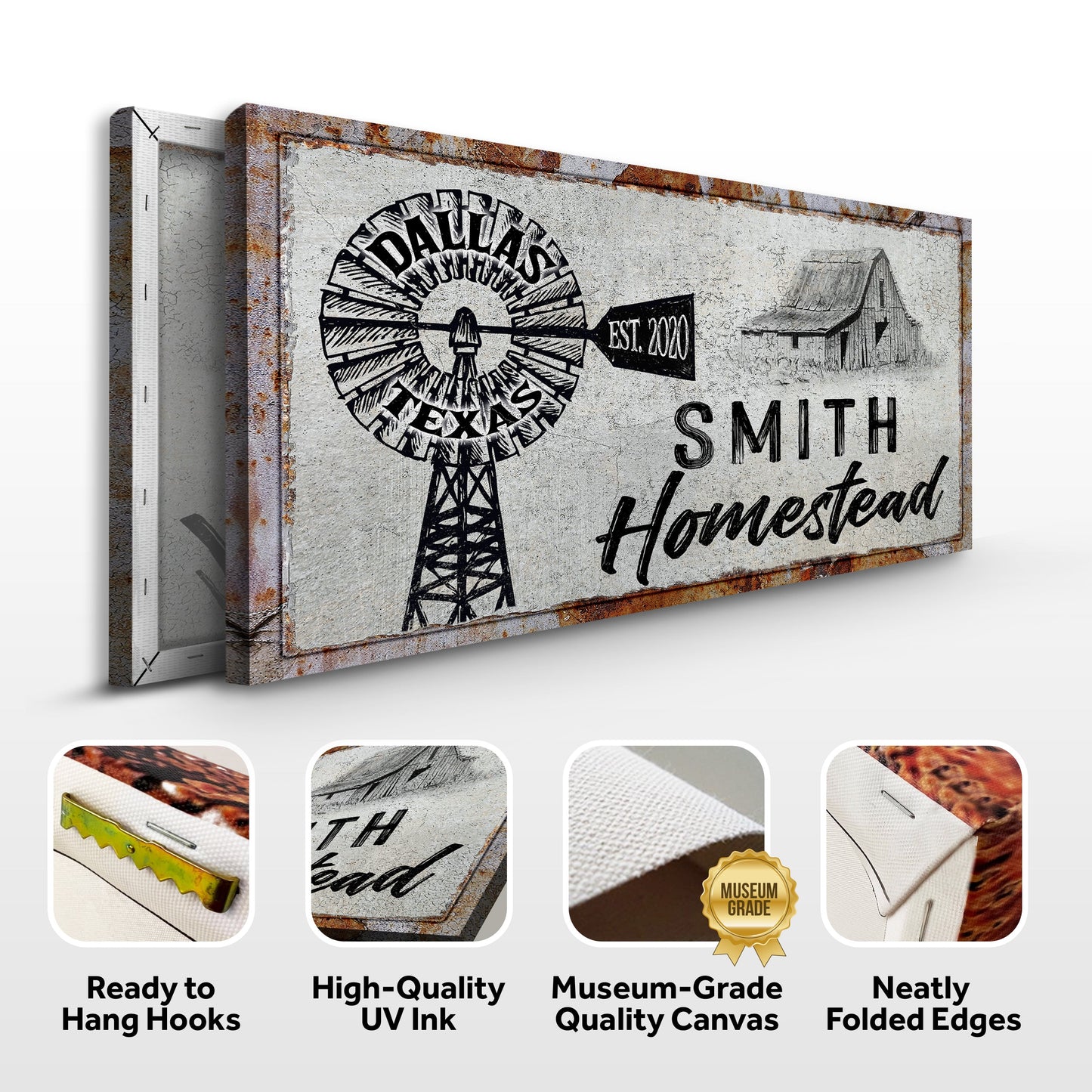 Personalized Homestead Canvas Sign II