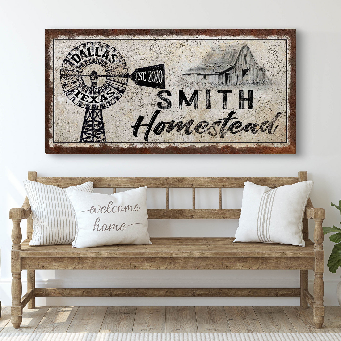Personalized Homestead Canvas Sign II