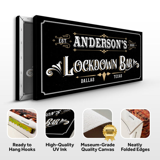 Personalized Lockdown Bar Canvas Sign