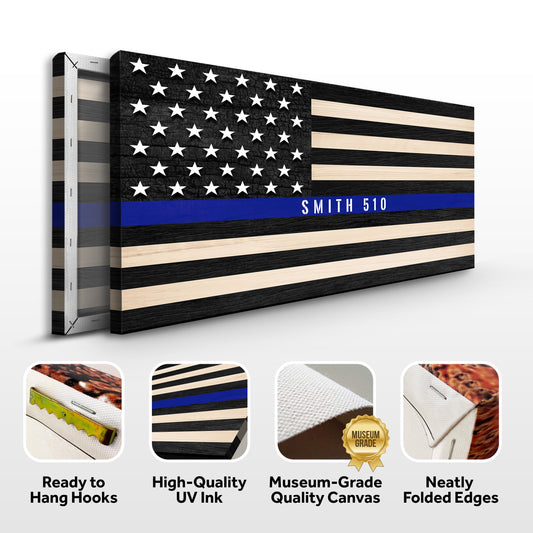 Personalized Police Officer Name Sign Canvas Wall Art