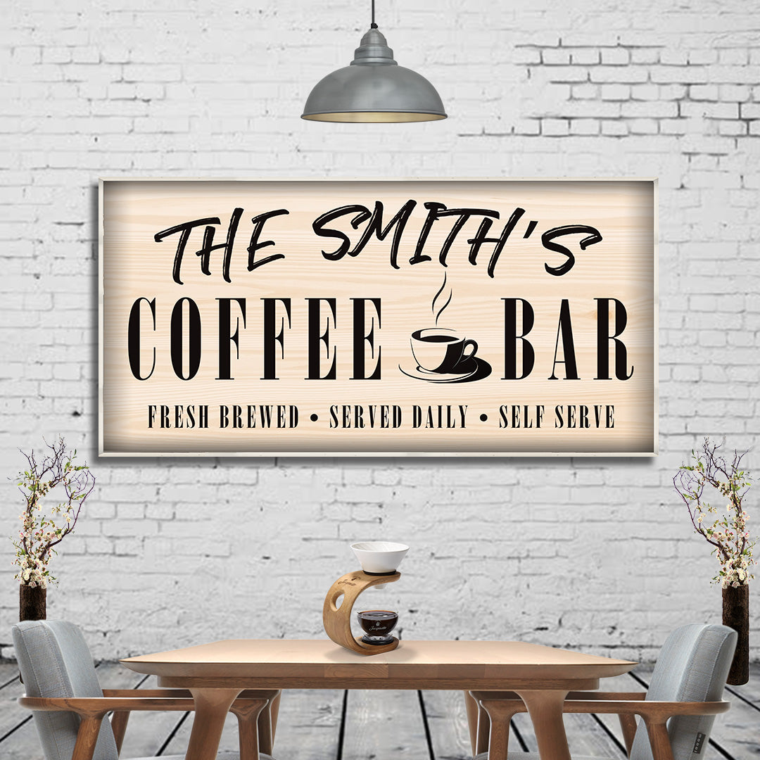 Personalized Coffee Bar Canvas Sign II