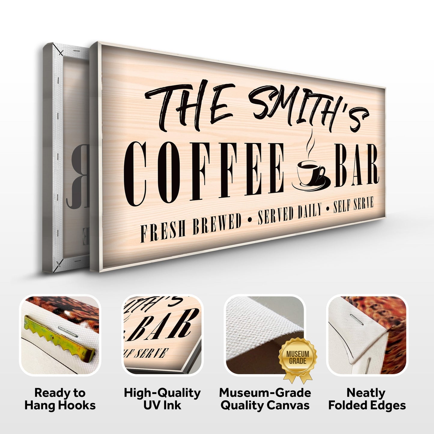 Personalized Coffee Bar Canvas Sign II