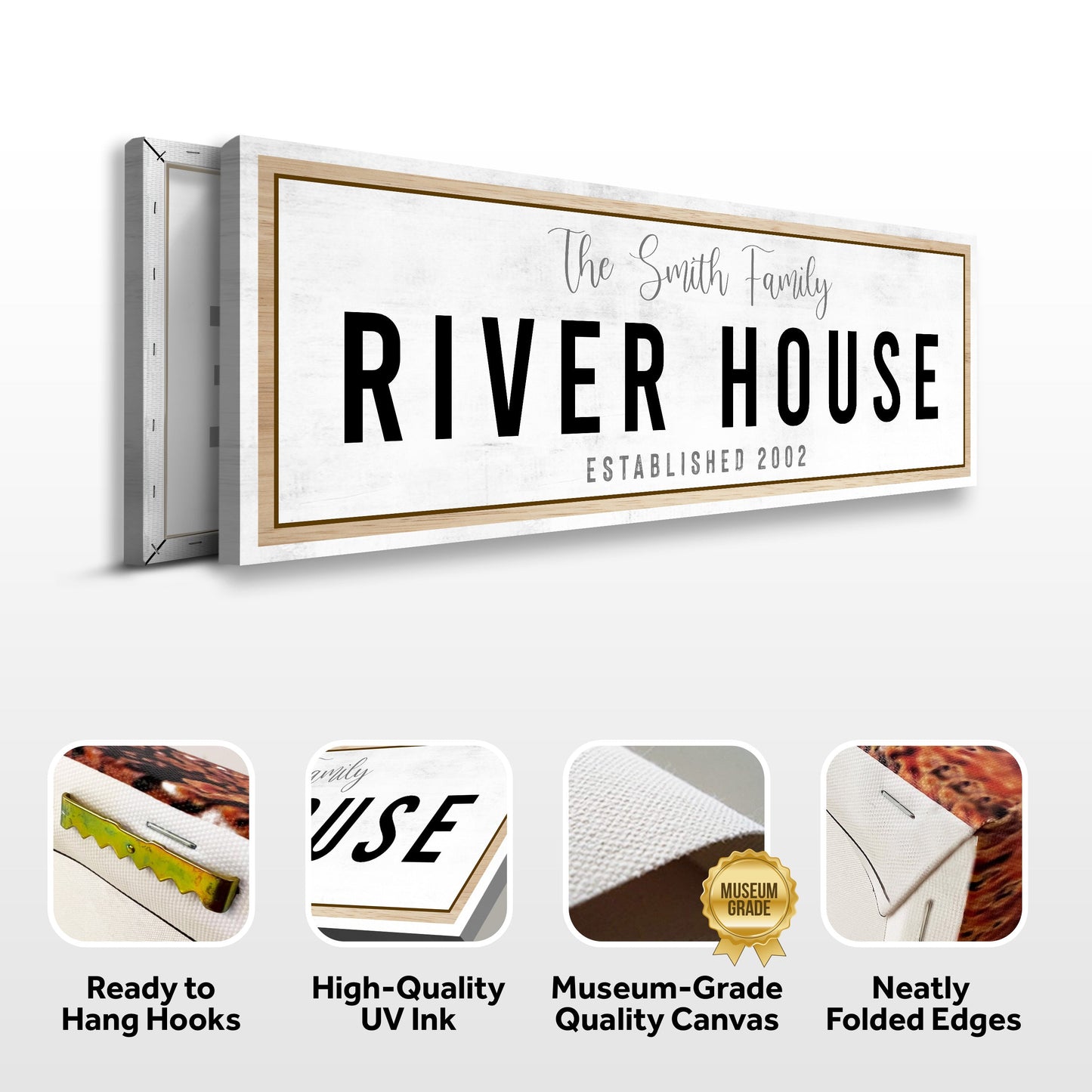 River House Rustic Canvas Sign