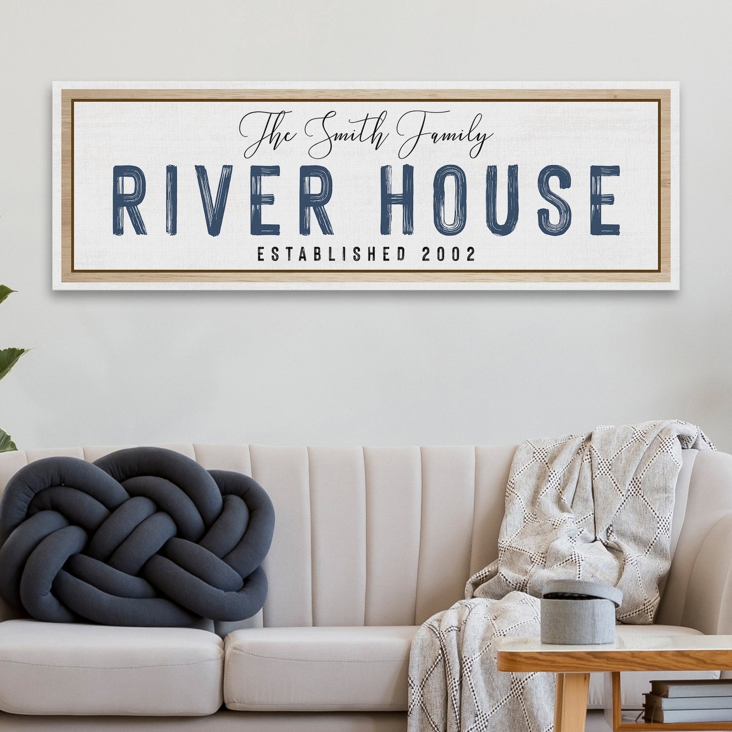 River House Rustic Canvas Sign