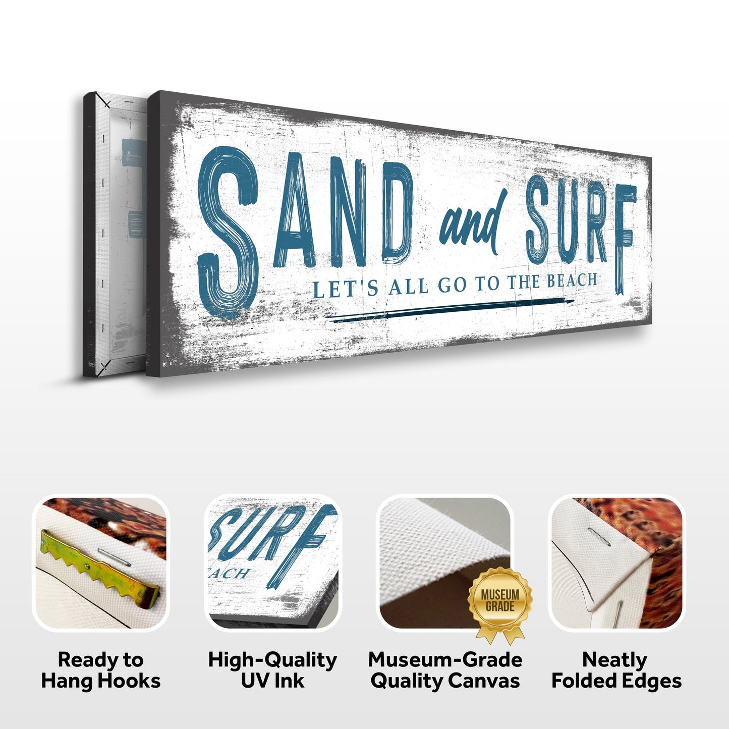 Sand and Surf Personalized Coastal Canvas Wall Art