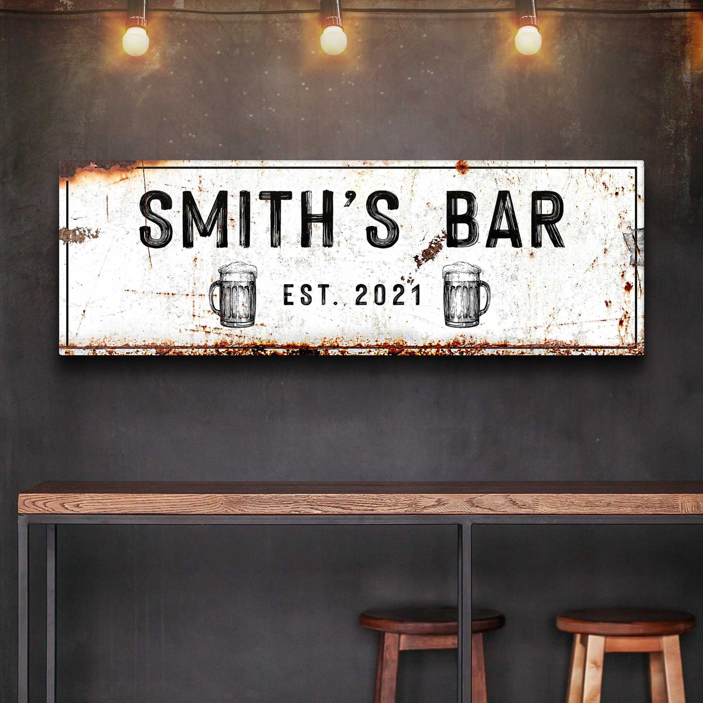 Family Bar Rustic Canvas Wall Art