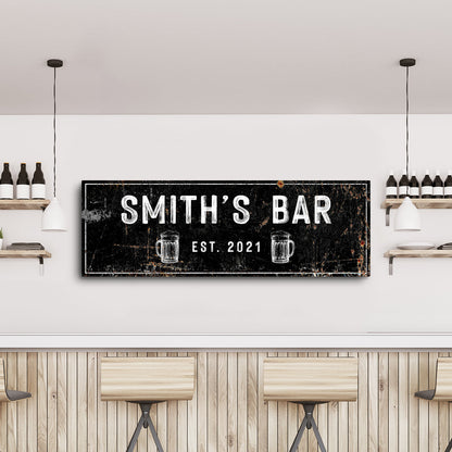 Family Bar Rustic Canvas Wall Art