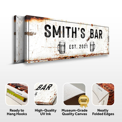 Family Bar Rustic Canvas Wall Art