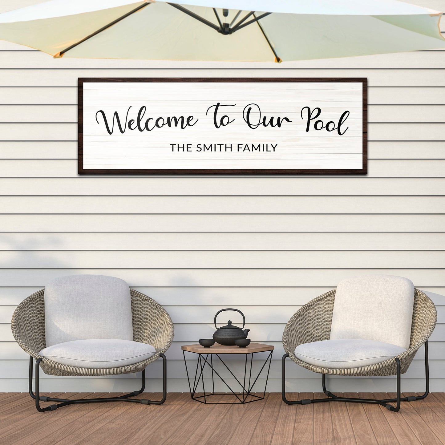 Welcome To Our Pool Personalized Canvas Sign