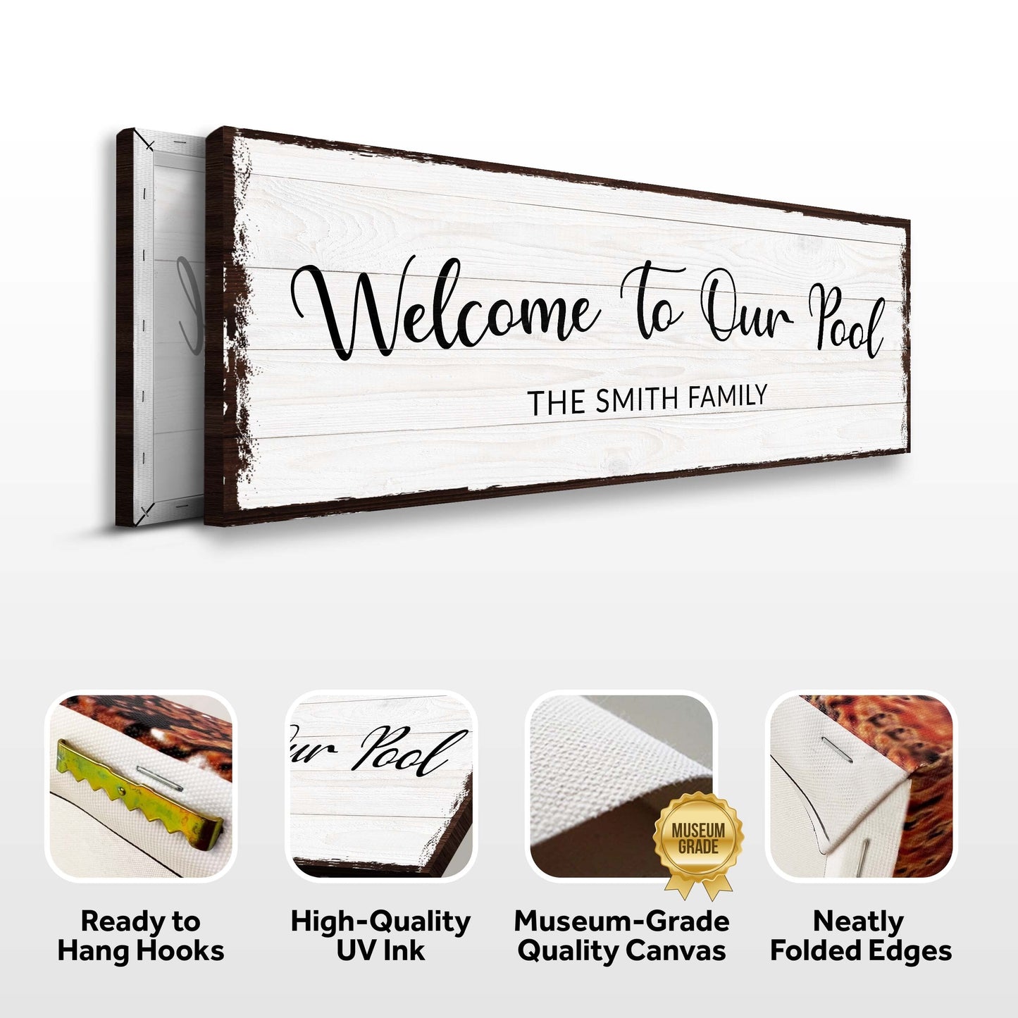 Welcome To Our Pool Personalized Canvas Sign