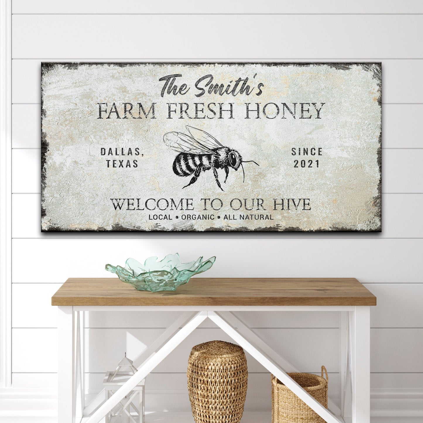 Family Farm Fresh Honey Canvas Sign