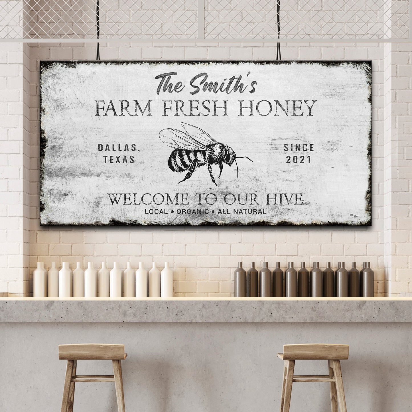 Family Farm Fresh Honey Canvas Sign