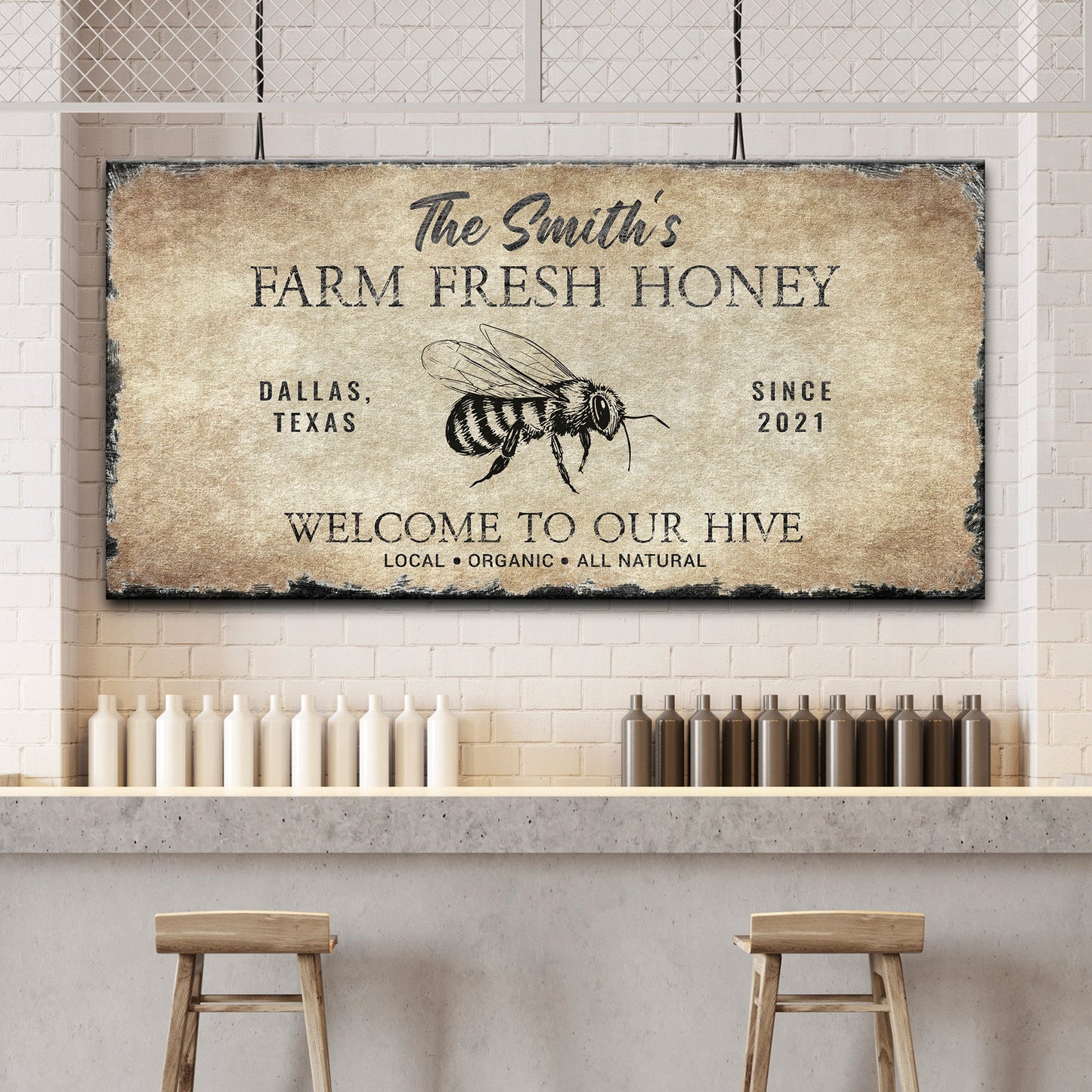 Family Farm Fresh Honey Canvas Sign
