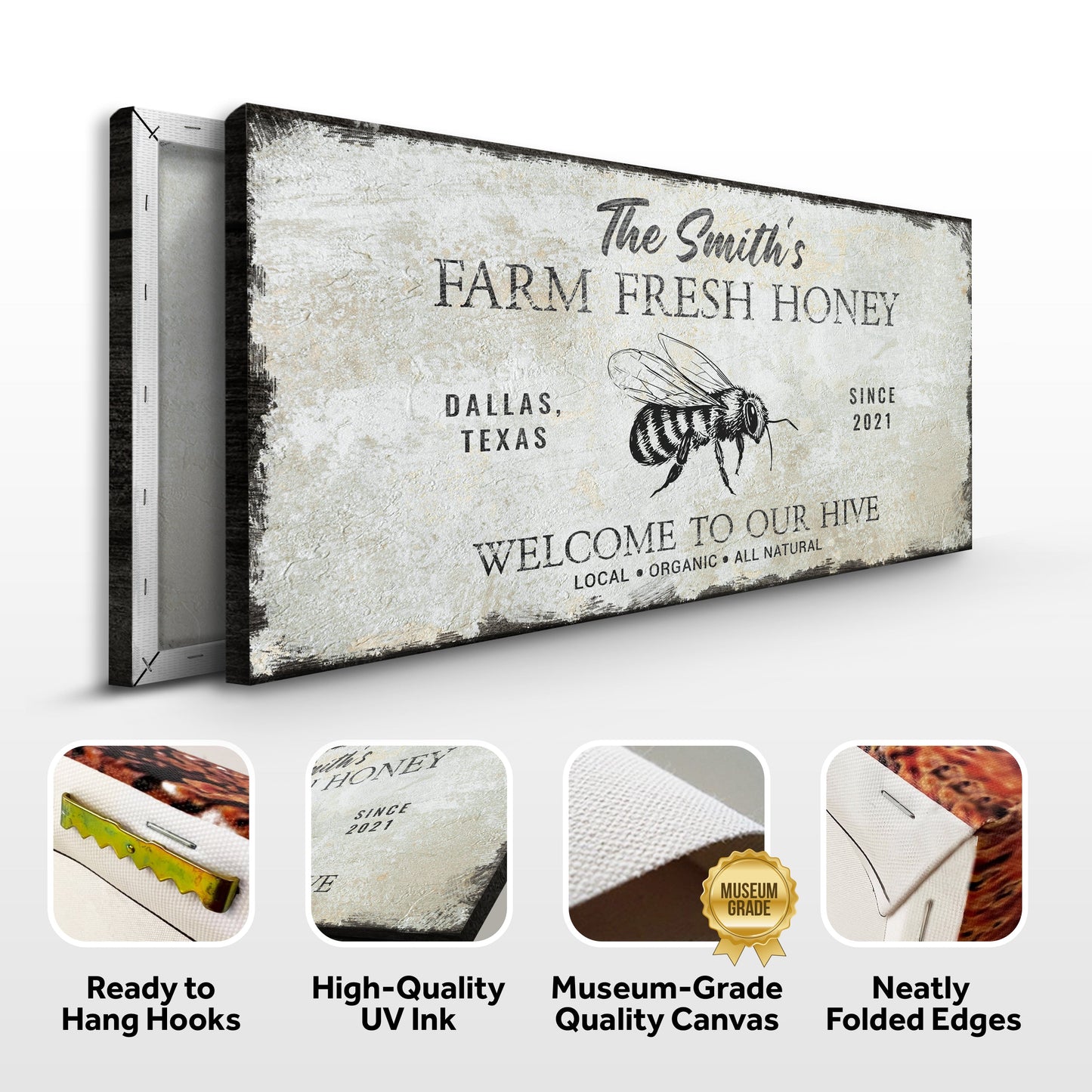 Family Farm Fresh Honey Canvas Sign