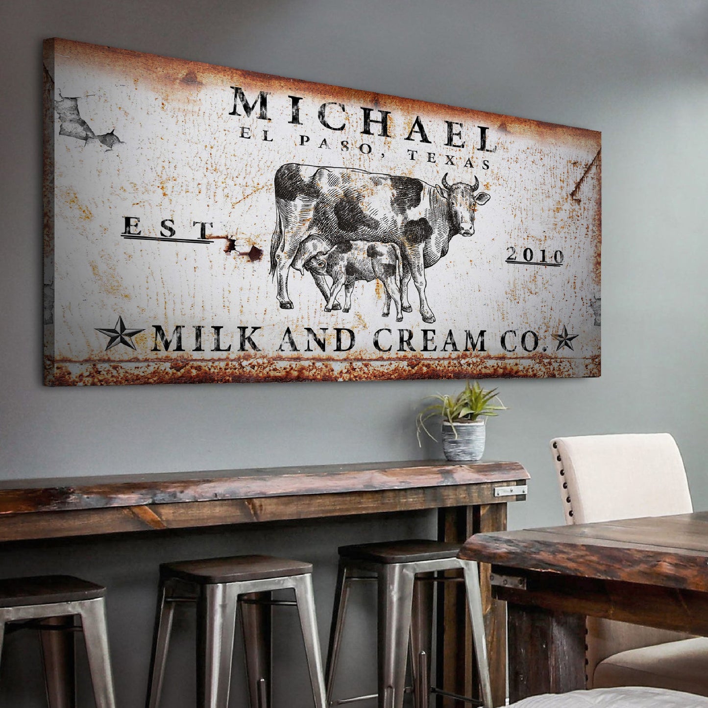 Milk And Cream Co Farmhouse Canvas Sign