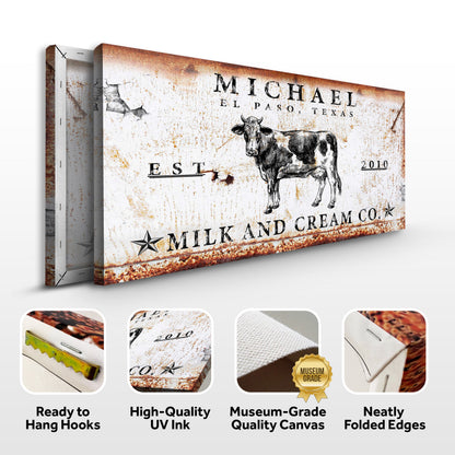 Milk And Cream Co Farmhouse Canvas Sign