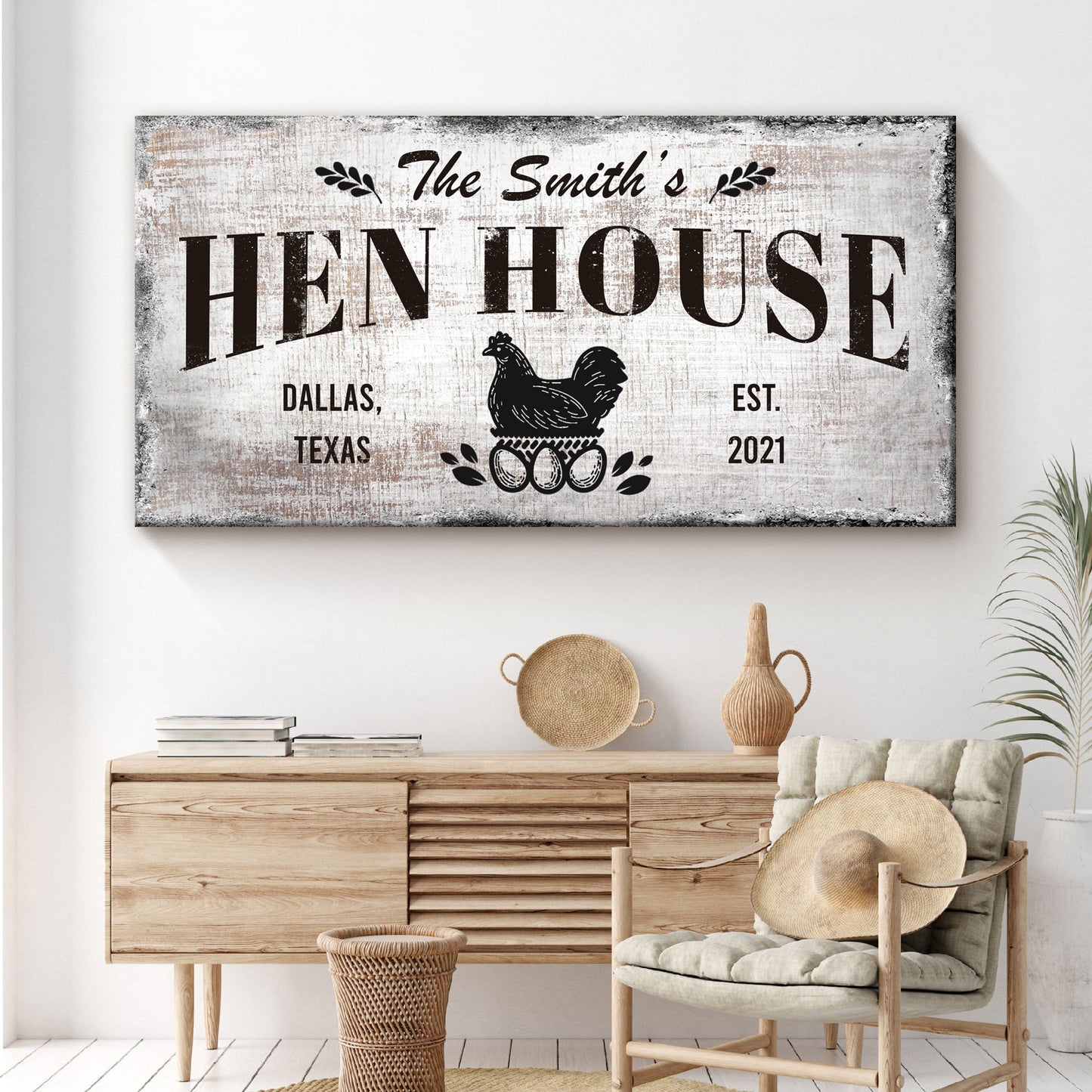Family Hen House Farmhouse Canvas Sign