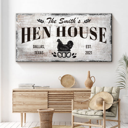 Family Hen House Farmhouse Canvas Sign