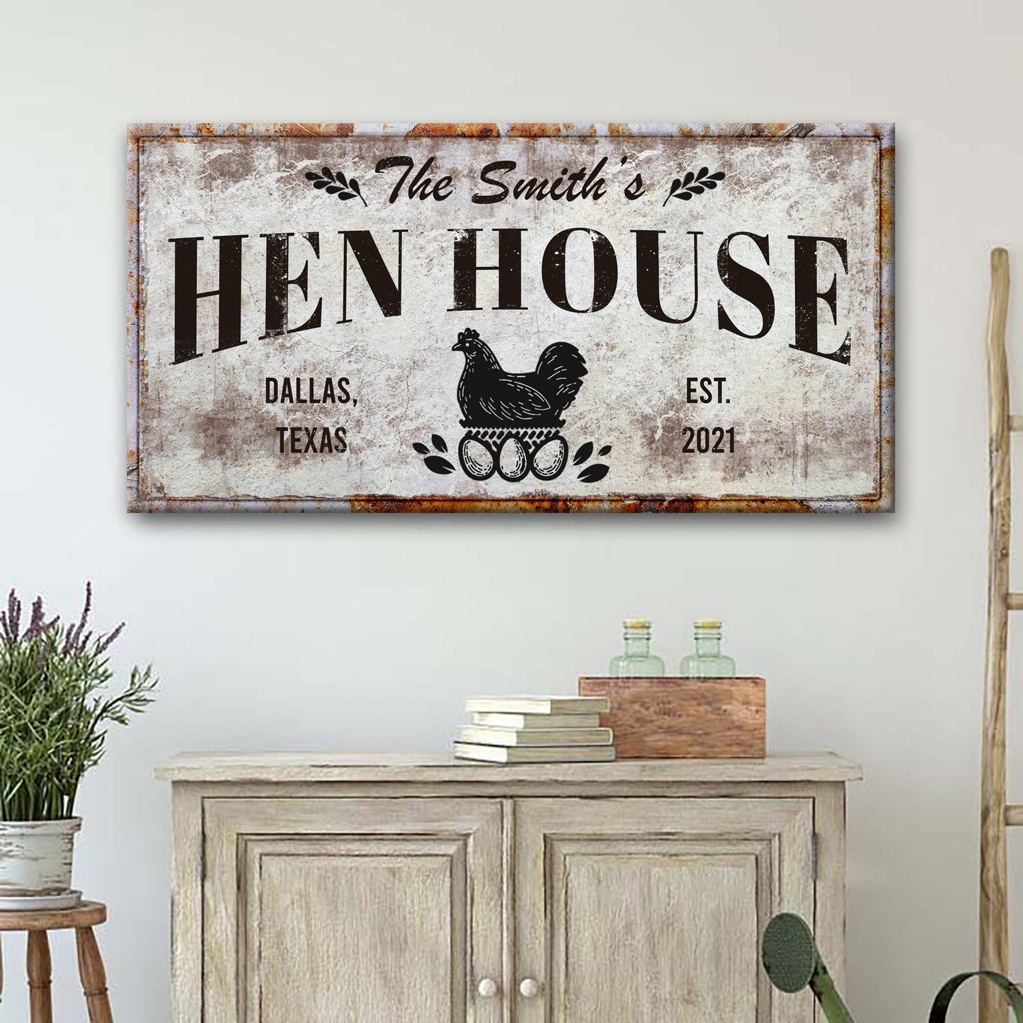 Family Hen House Farmhouse Canvas Sign