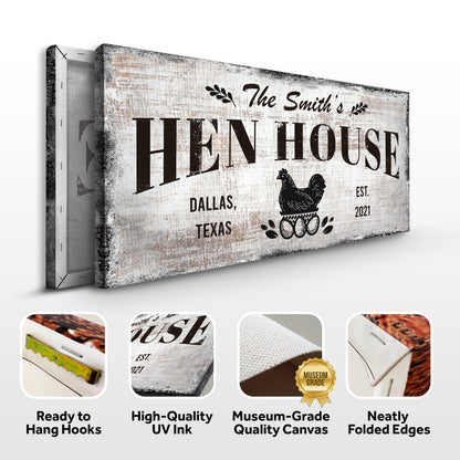 Family Hen House Farmhouse Canvas Sign