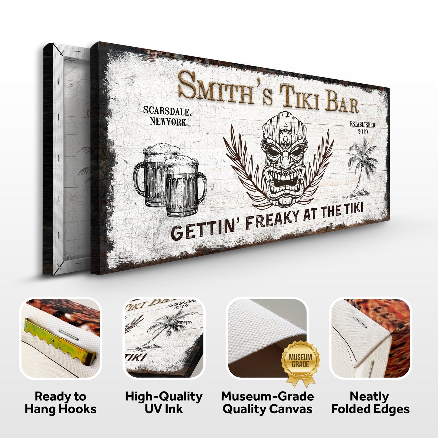 Personalized Tiki Bar Canvas Sign II