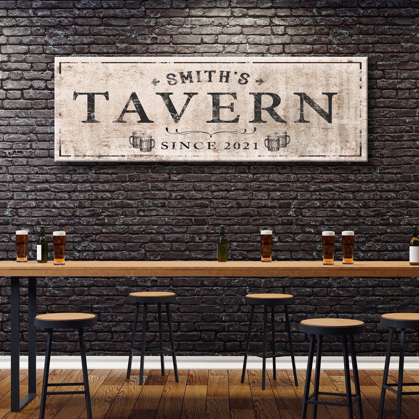 Family Tavern Personalized Canvas Sign