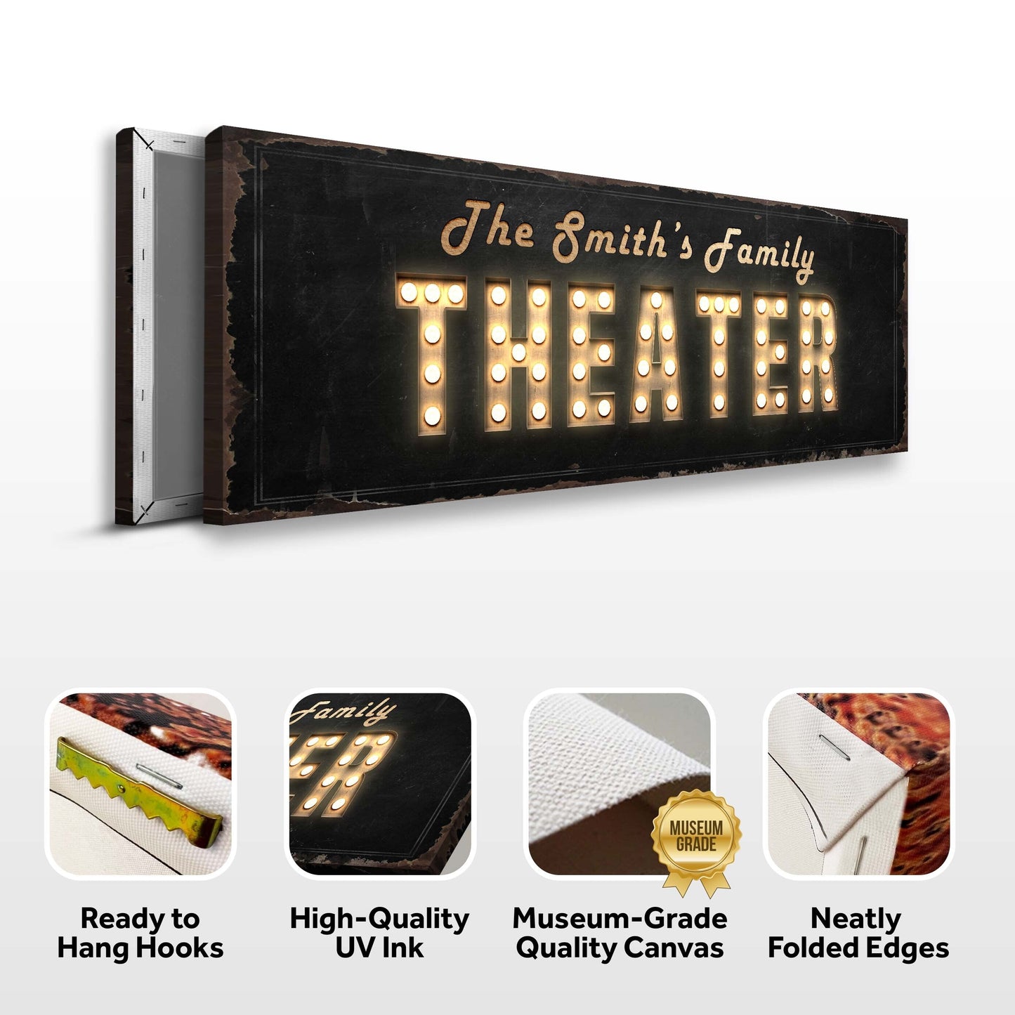 Personalized Home Theater Canvas Sign