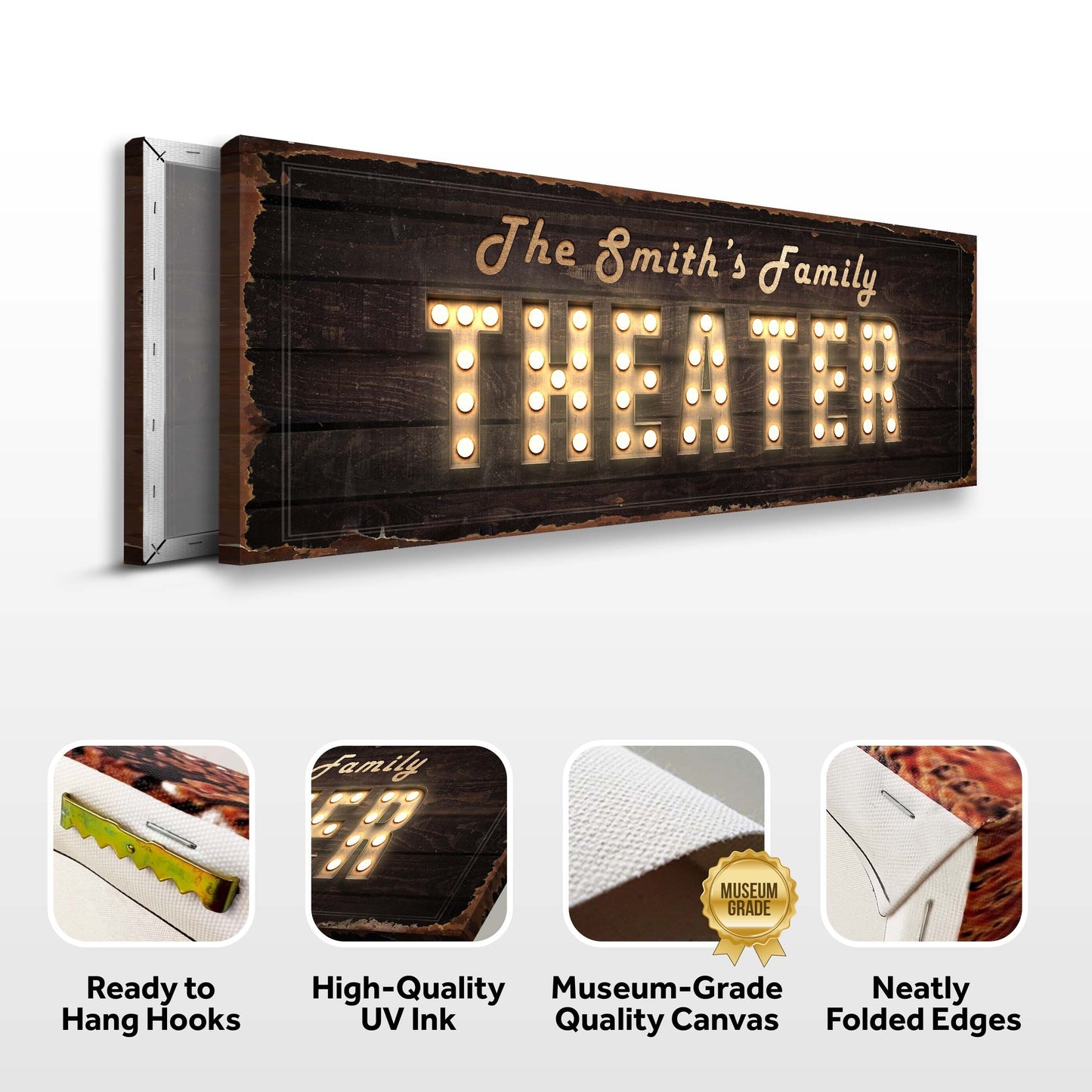 Theater Room Canvas Wall Art Sign III