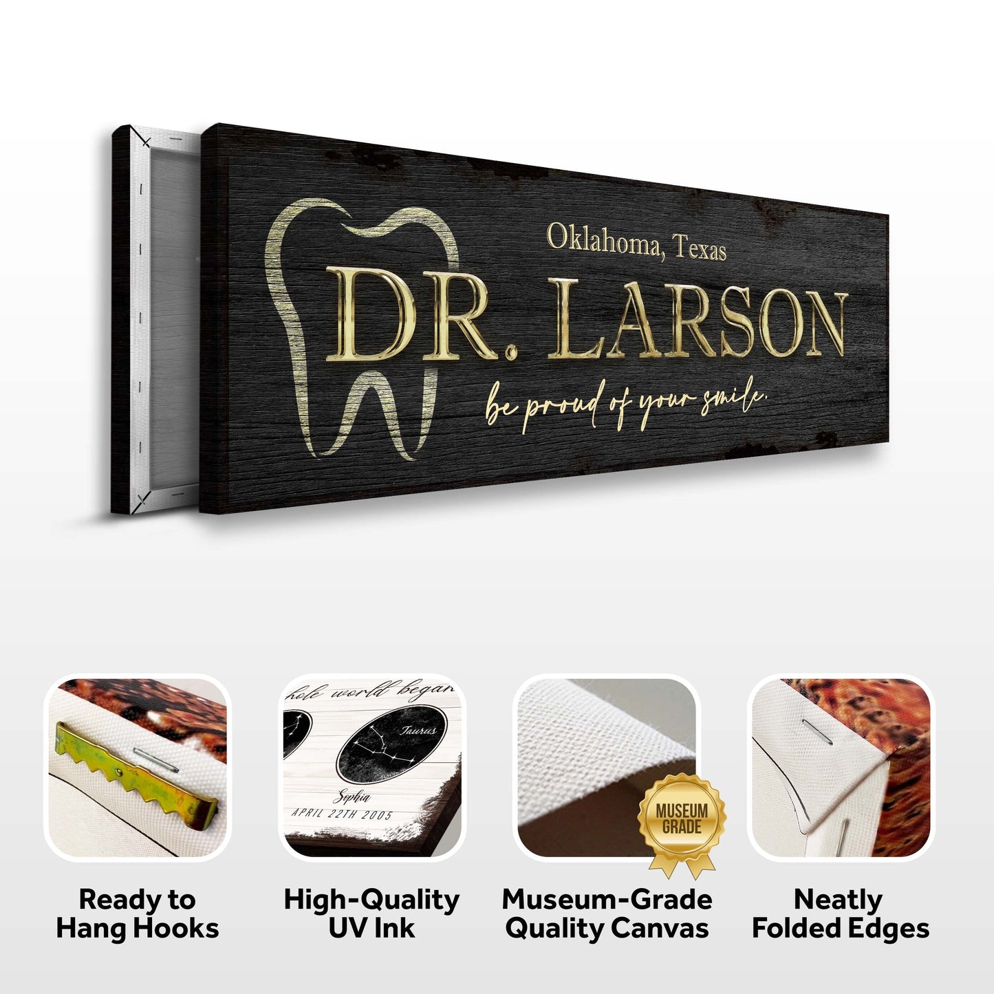 Dentist Name Personalized Canvas Sign