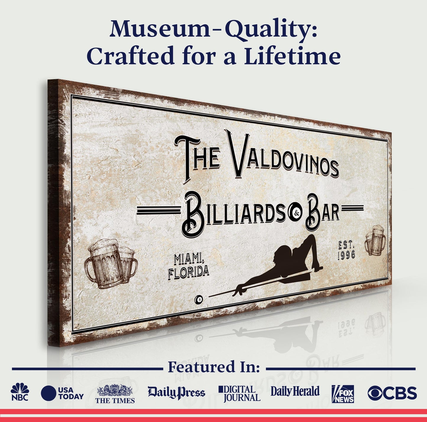 Billiards And Bar Canvas Sign II