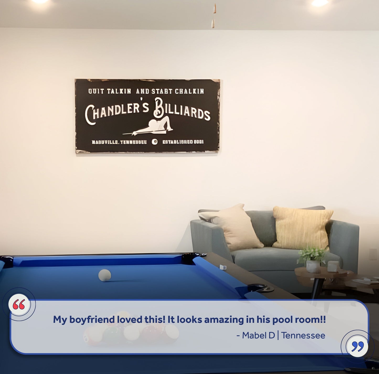 Billiards Room Canvas Wall Art Sign