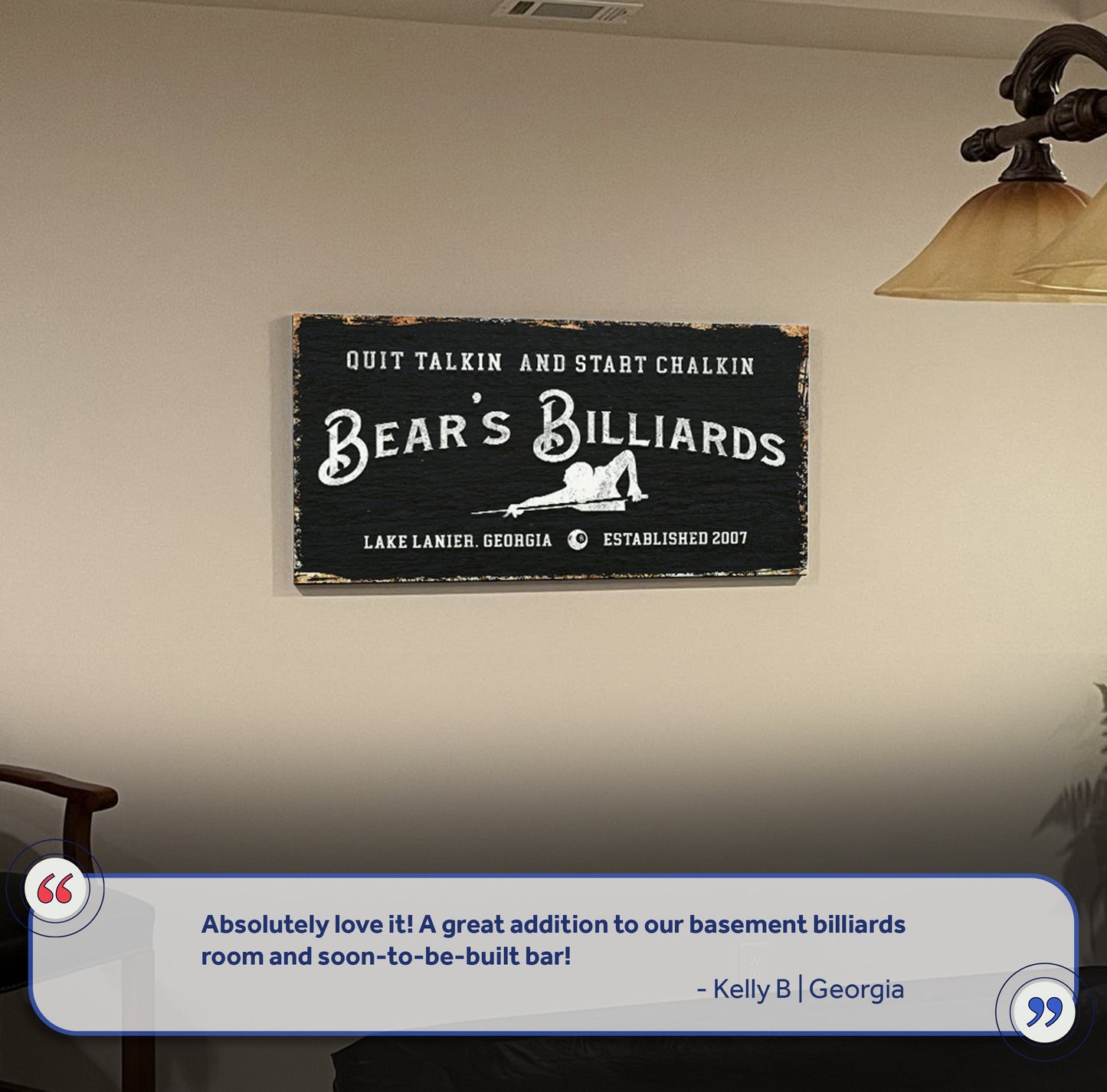 Billiards Room Personalized Canvas Sign