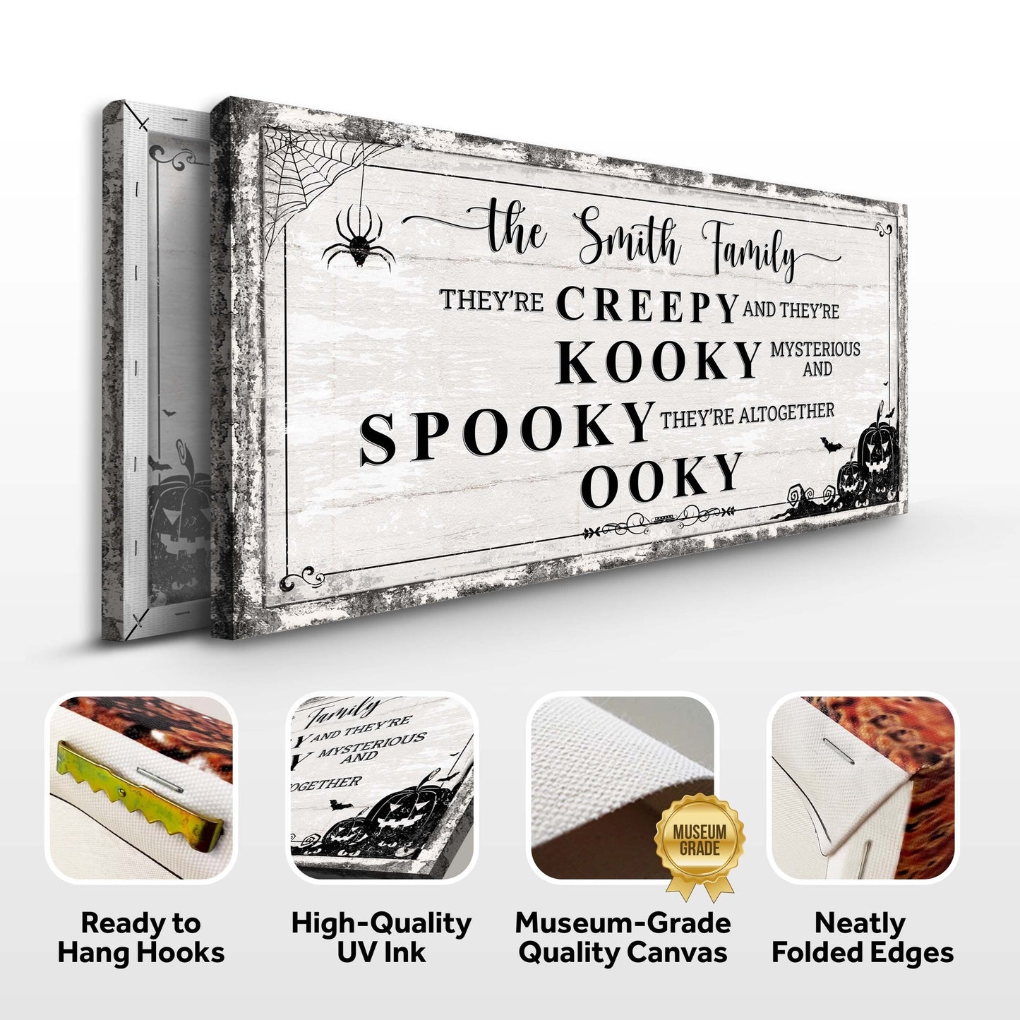 Personalized Family Halloween Canvas Sign