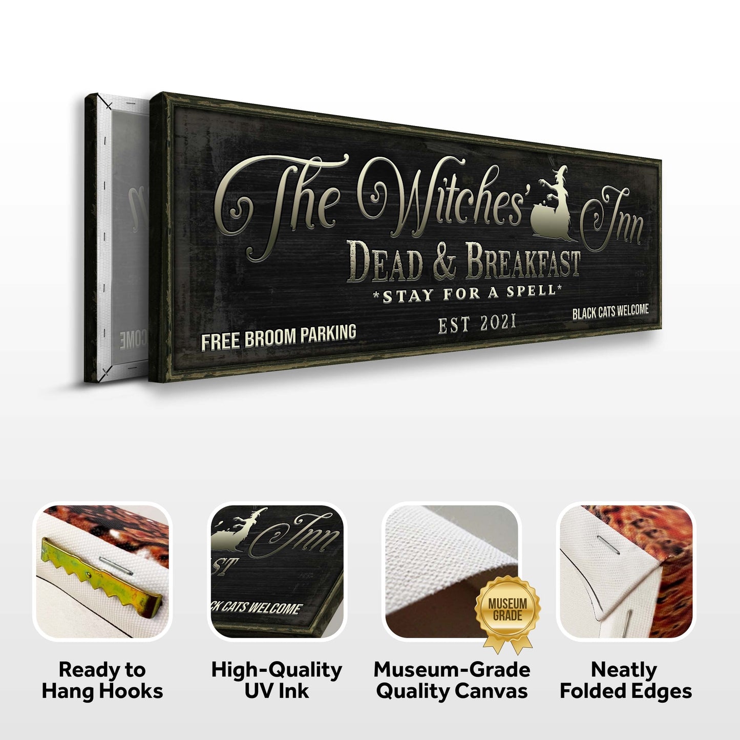 The Witches Inn Halloween Canvas Sign