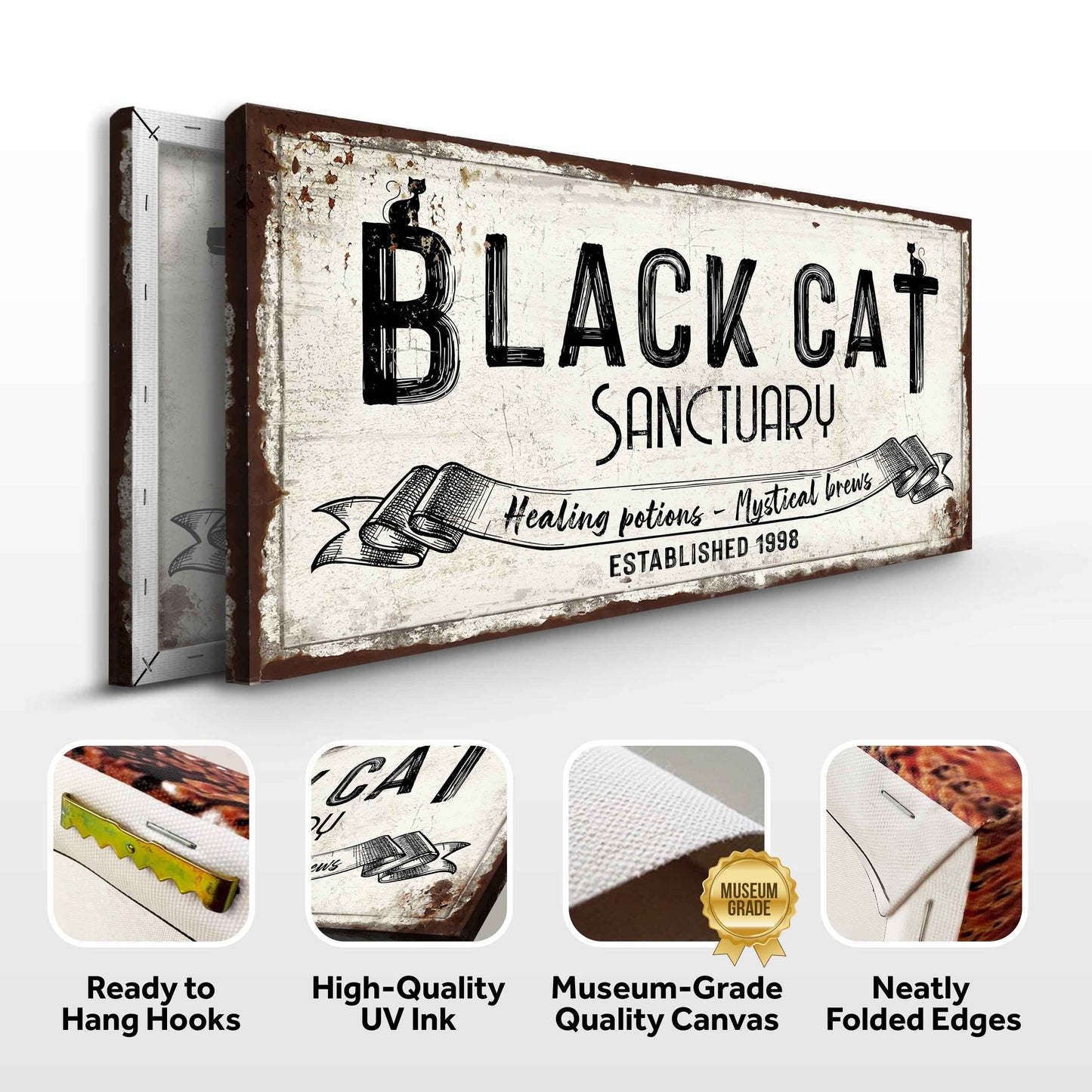 Black Cat Trading Company Canvas Sign