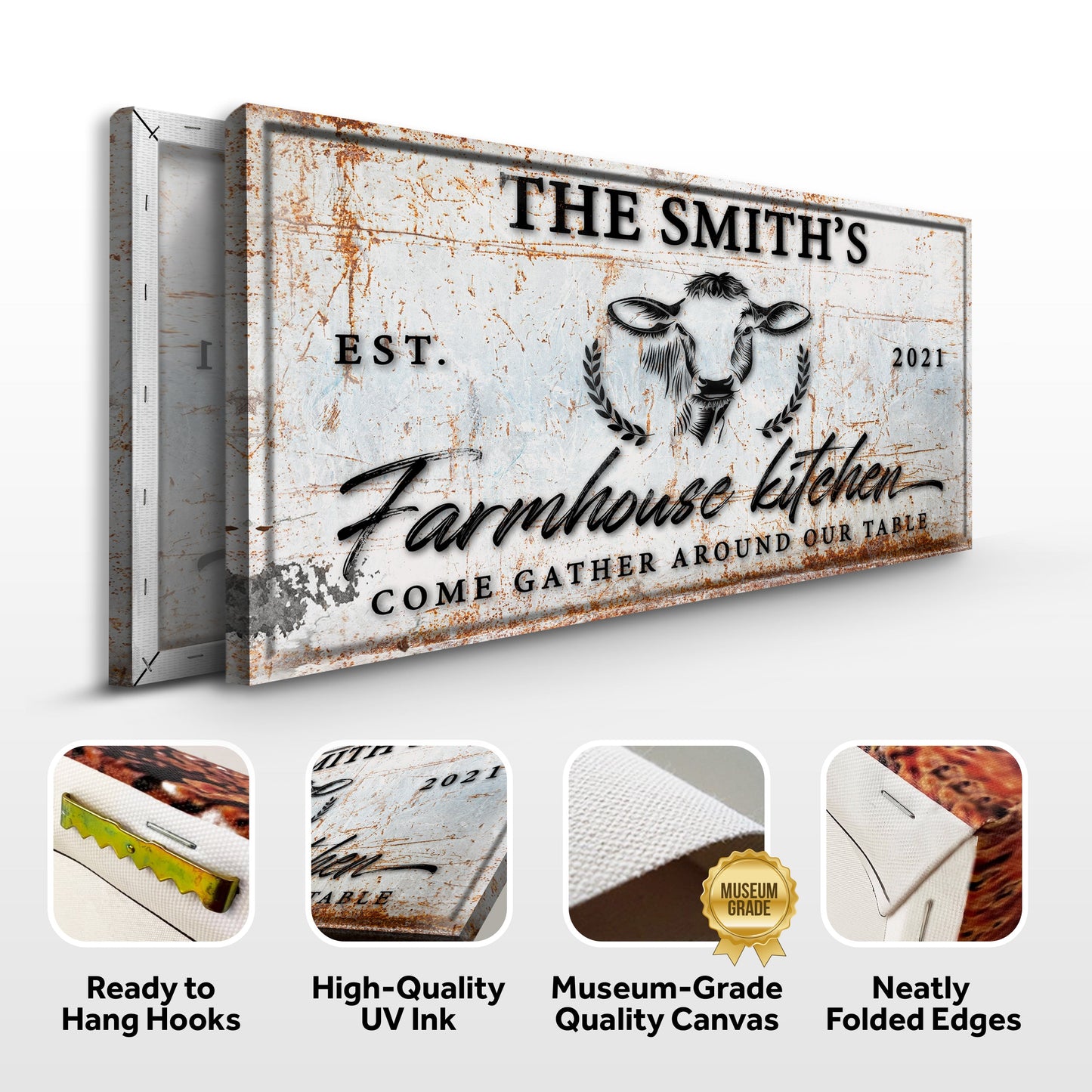Farmhouse Kitchen Personalized Canvas Sign