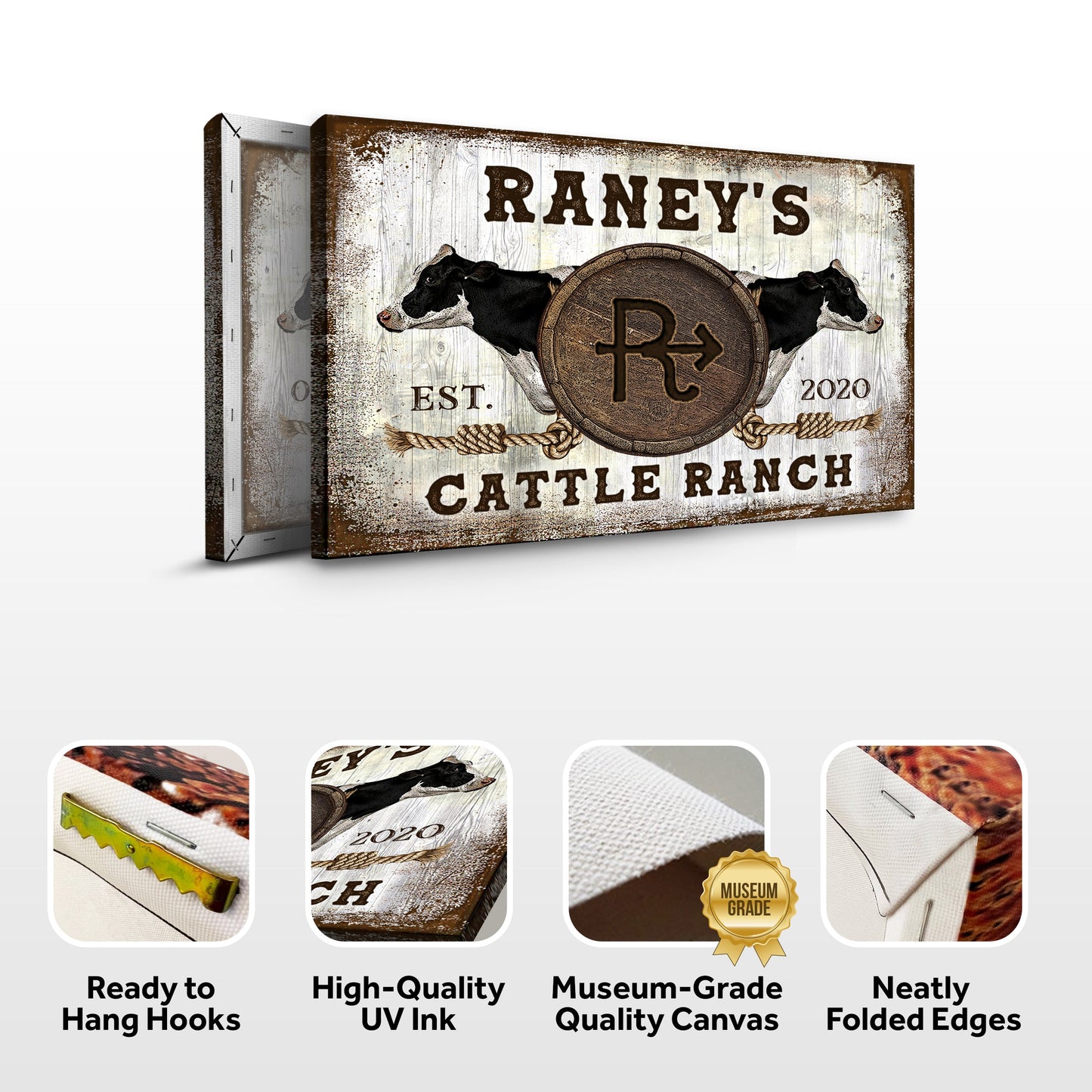 Holstein Cattle Brand Canvas Sign