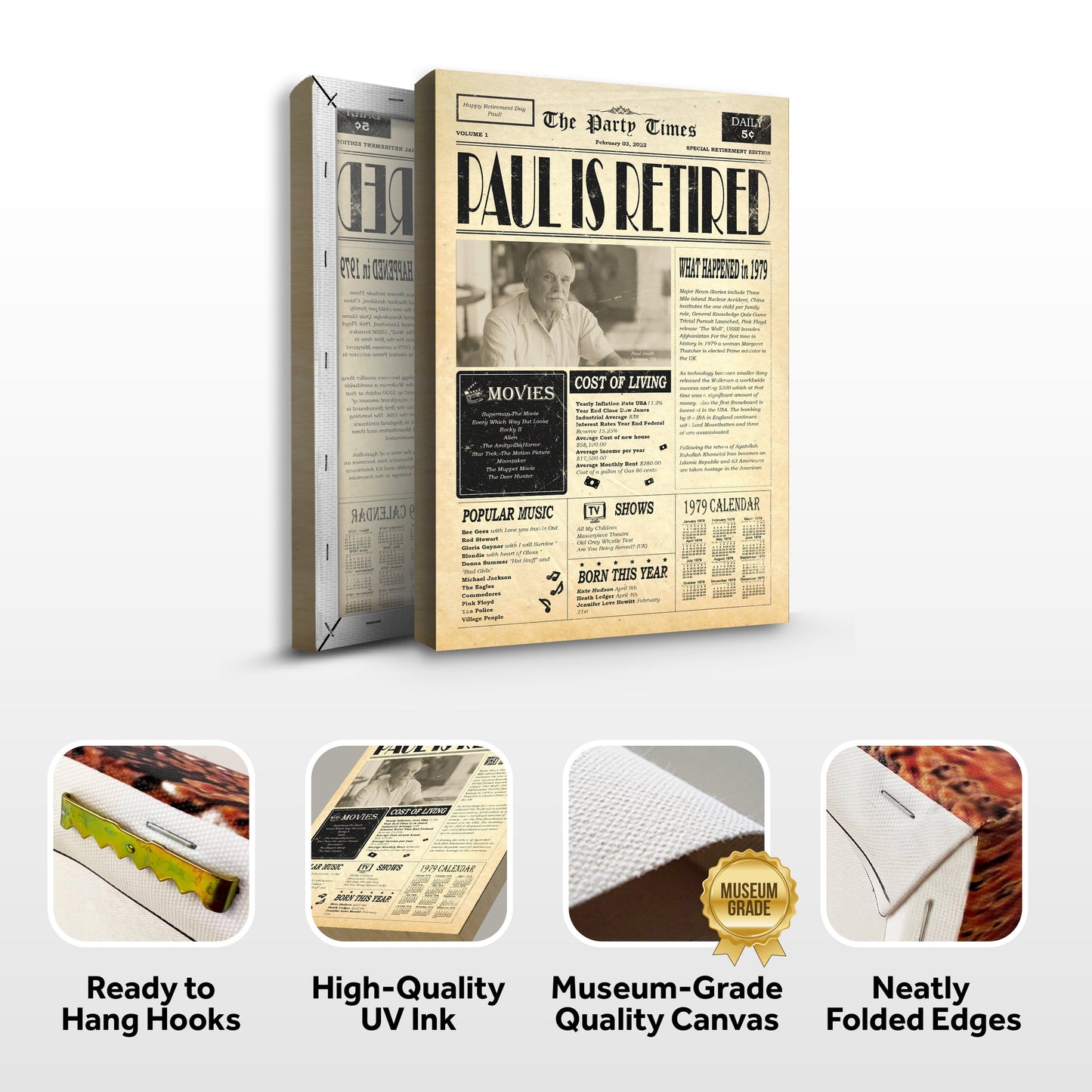 Newspaper Retirement Gift Canvas Sign