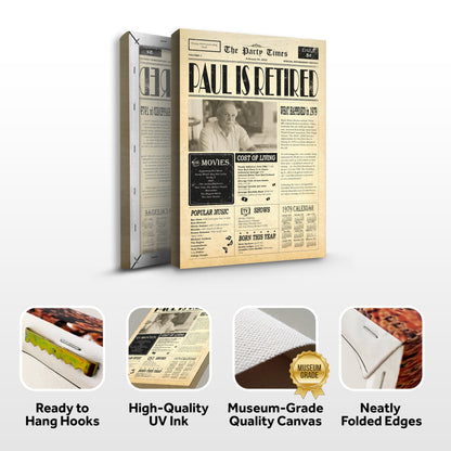 Newspaper Retirement Gift Canvas Sign