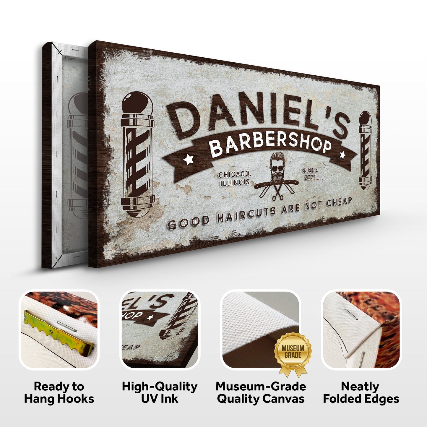 Barbershop Personalized Canvas Sign